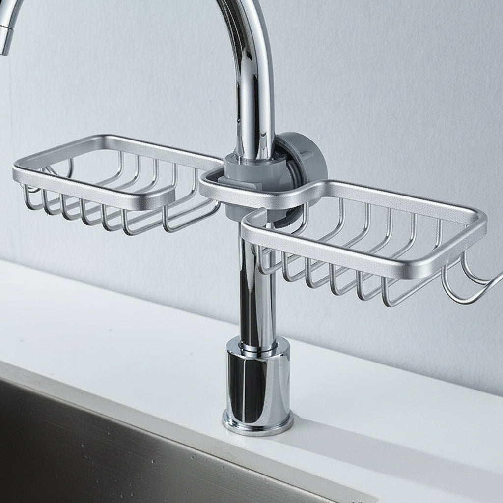 Faucet Mounted Kitchen and Bathroom Organizer