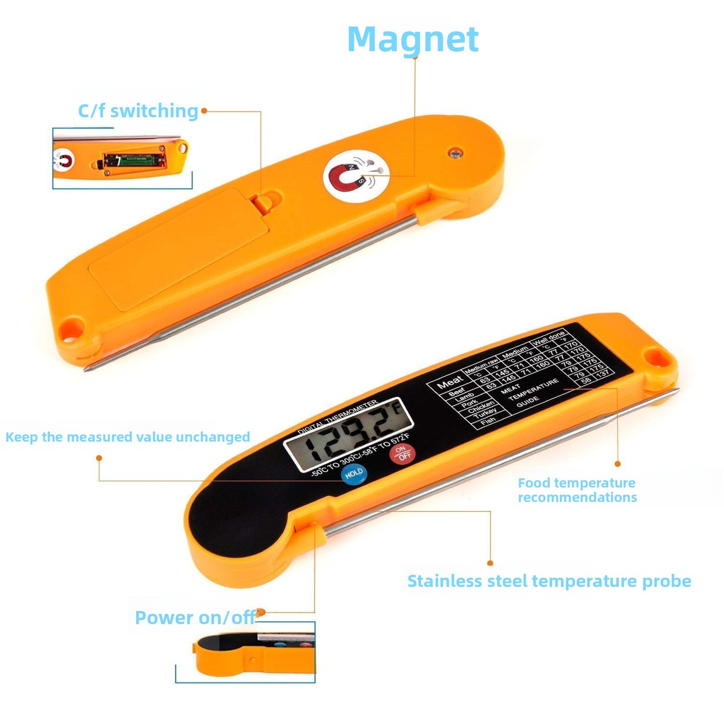 Ultra-thin Folding Food Thermometer