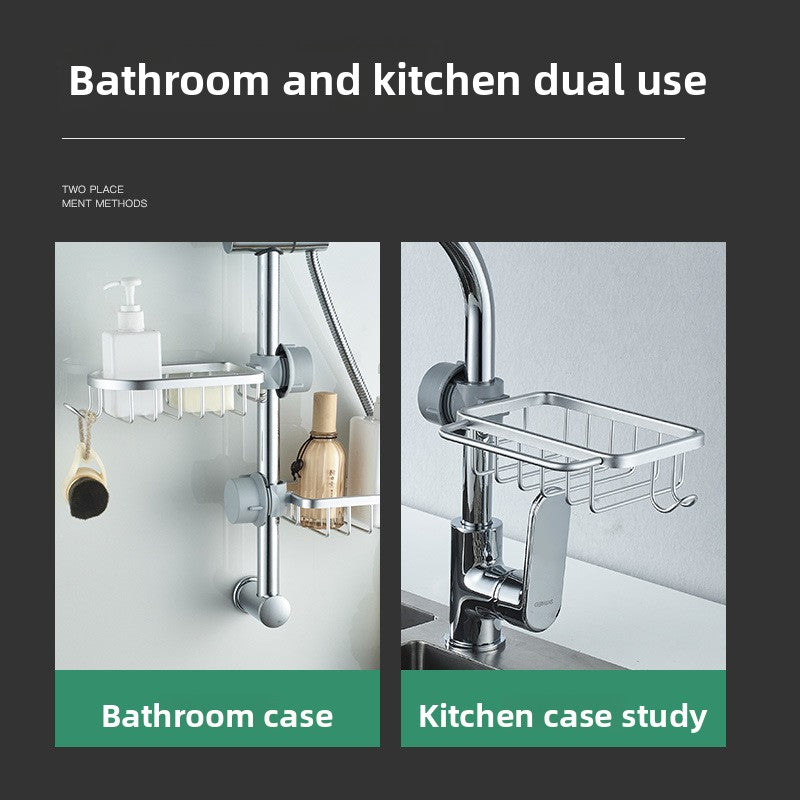 Faucet Mounted Kitchen and Bathroom Organizer